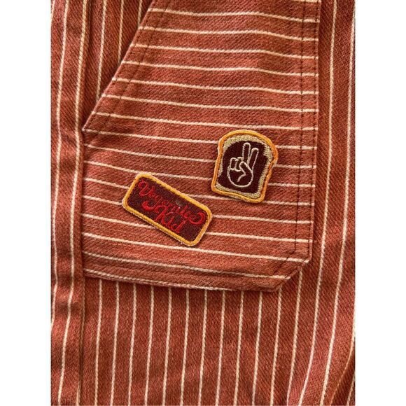 My Brother John boys size 7 burnt orange striped retro cotton Australian shorts - Picture 2 of 5